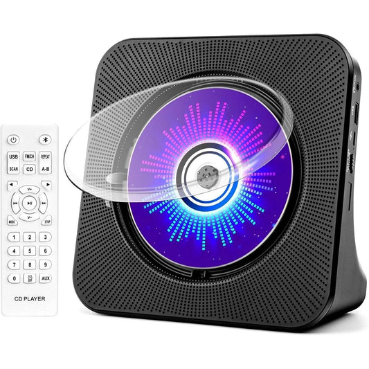 Portable Bluetooth Desktop CD Player with Speakers & Remote Control KC-806 Black