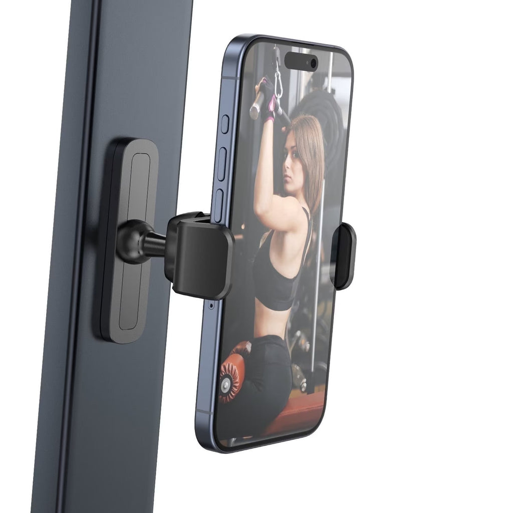 A2C Universal Magnetic Phone Holder Mount for Gym, Golf Cart, Streaming - Black