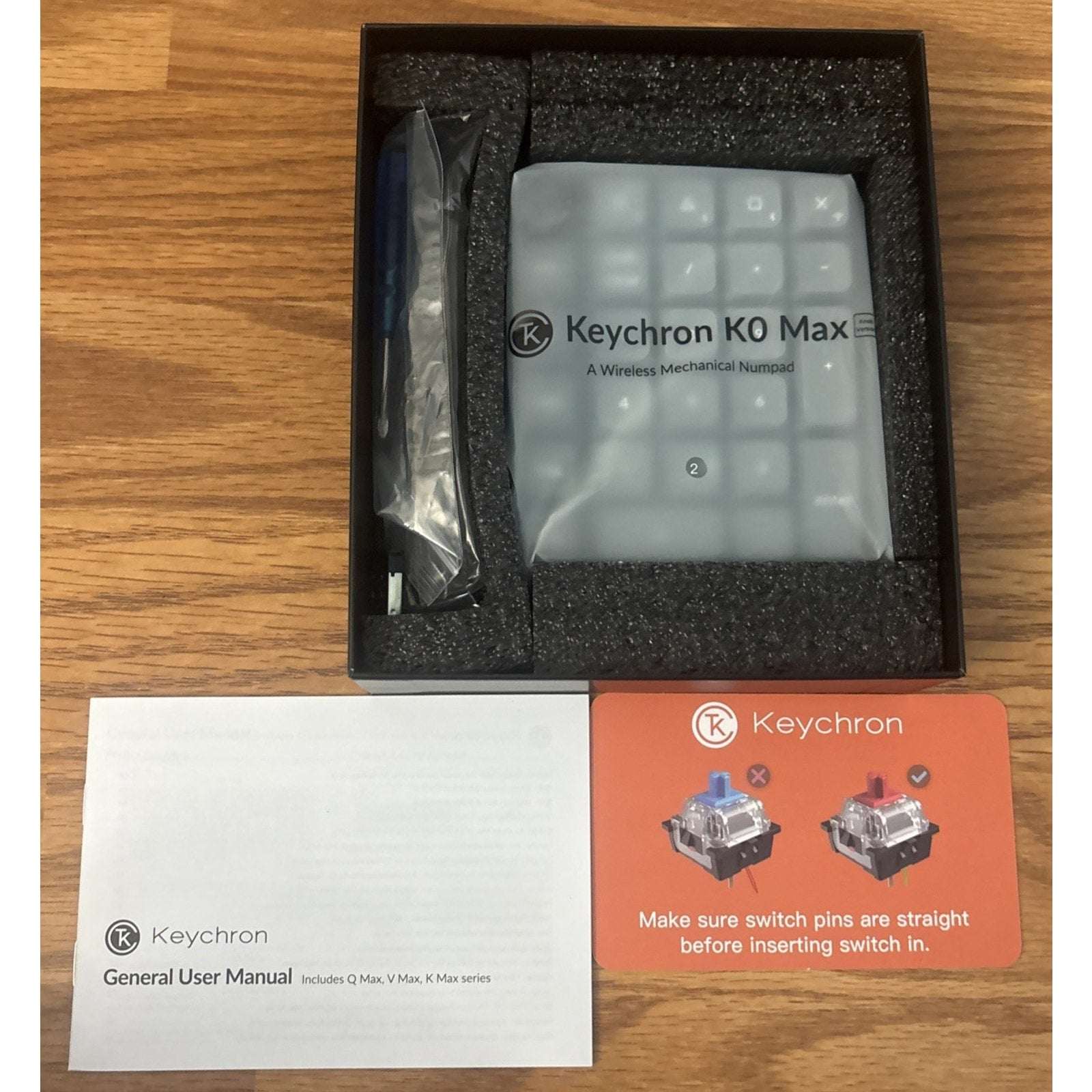 Keychron K0 Max Wireless Mechanical Numpad Red Linear Number Keypad K0M-H1 NEW!