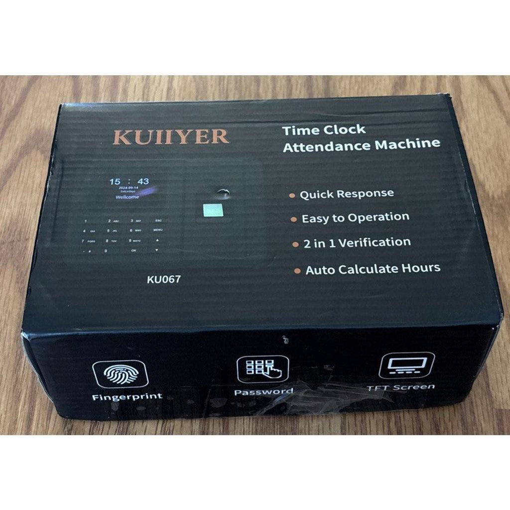 KUIIYER 2in1 Biometric Time Clock Employees Small Business Fingerprint Password