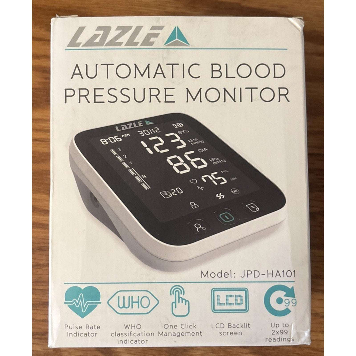 LAZLE Automatic Blood Pressure Monitor & Upper Arm Cuff w/ Advanced Accuracy NEW