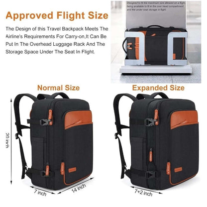 Lumesner Carry on Backpack Travel Set XL 40L TSA Flight Approved Bag w/ USB Port