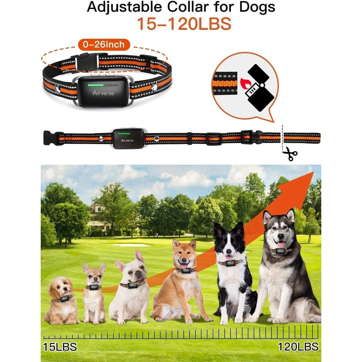Airverse 2 Dog 1600FT Waterproof Dog Training Collar w Remote 3 Modes & Voice