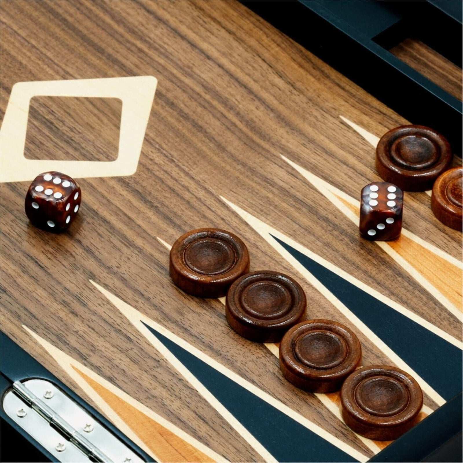 Wooden Backgammon Set Beautiful Inlaid Design Woodronic Standard 15” Board Game