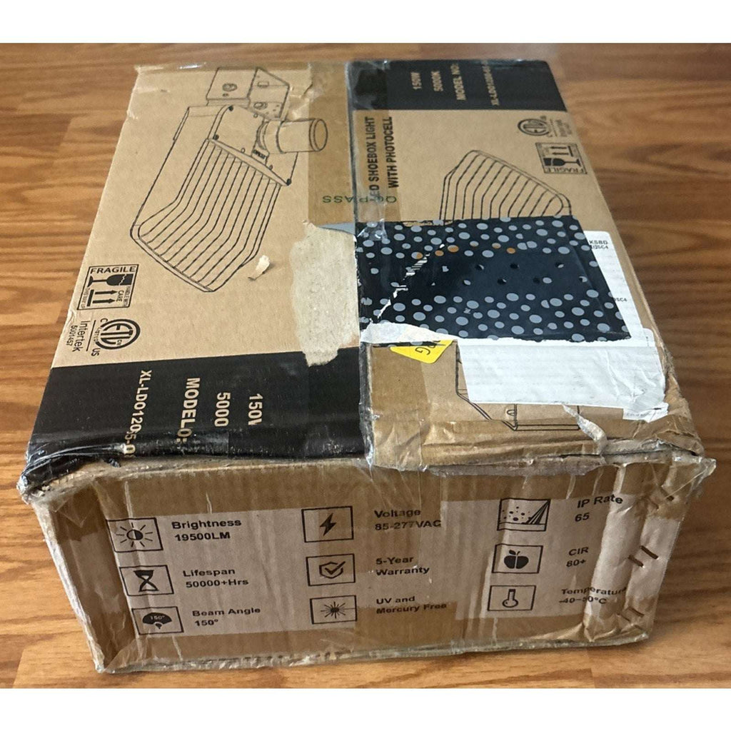 BIRITALO 150W LED Shoebox Street Light 5000K Waterproof, Photocell Dusk to Dawn