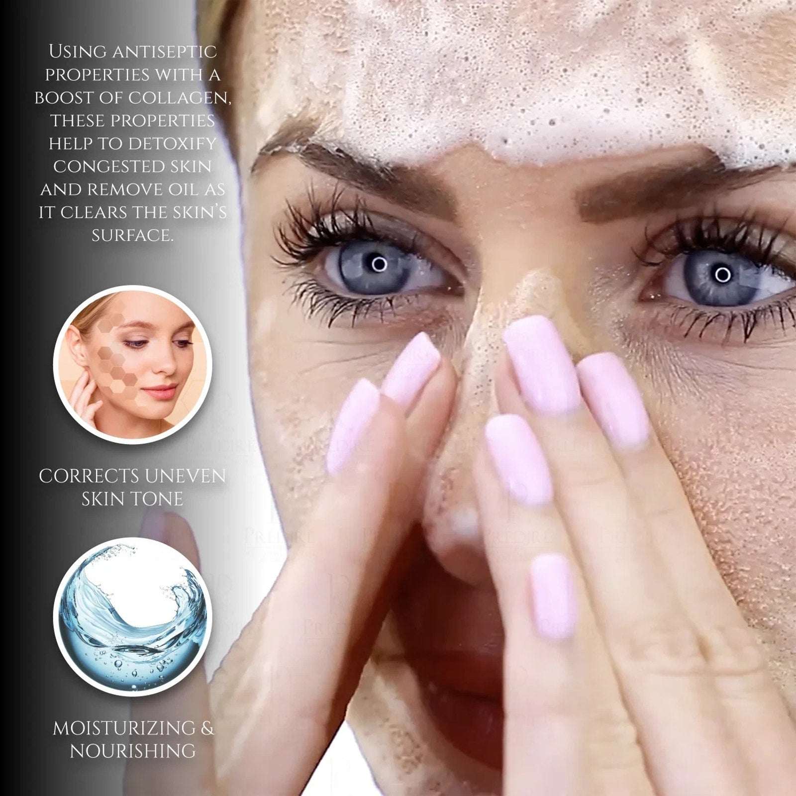 2 Pc Triple Acting Facial Cleansing Scrub Powered by Bio Organica Collagen Tech
