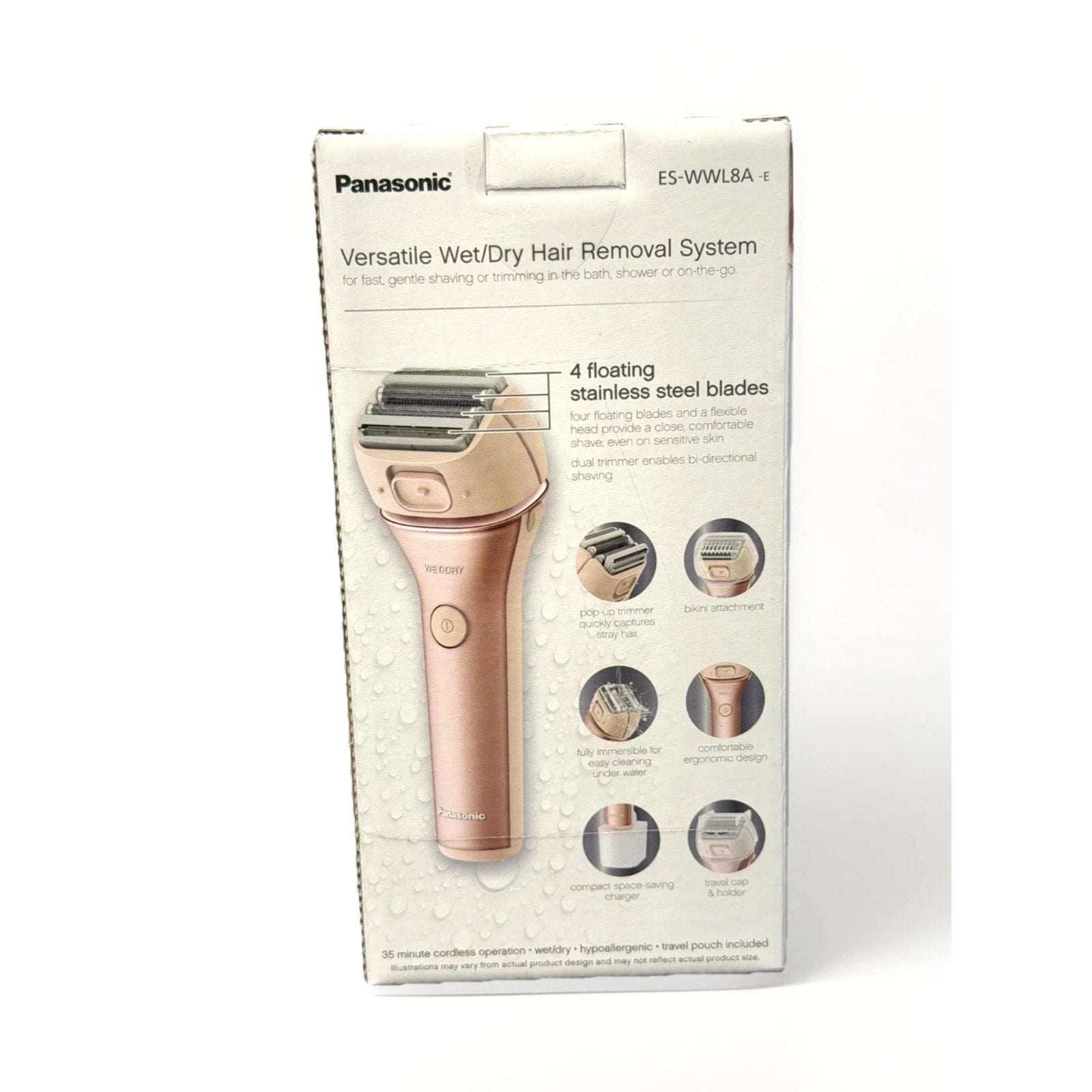 Panasonic Close Curves Wet/Dry Ladies Shaver 4-Blade w Bikini Attachment Trimmer