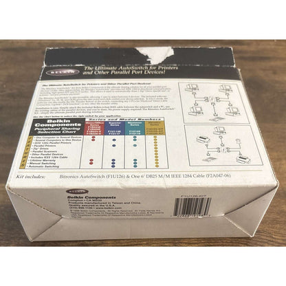 Belkin F1U126-KIT Bitronics Data AutoSwitch 4 Parallel Port IEEE 1284 Cable Incl
