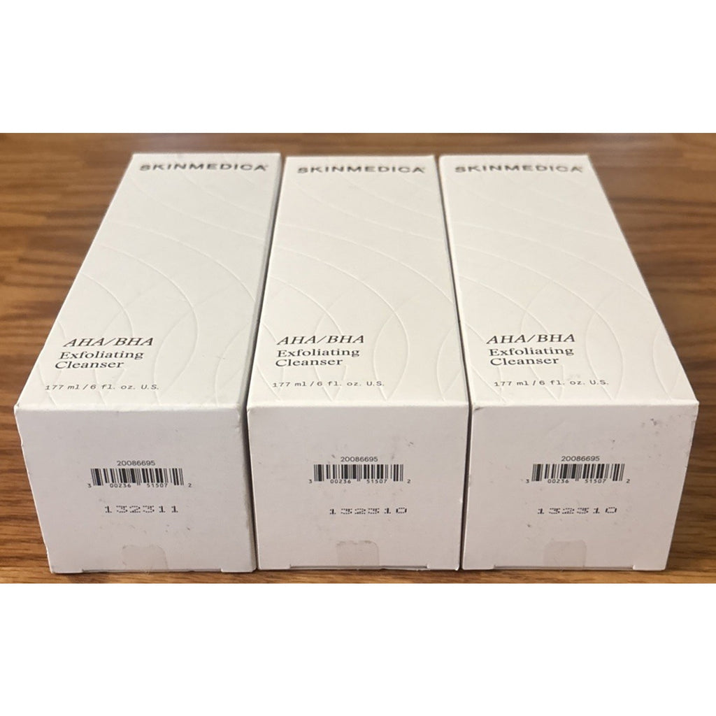 3x SkinMedica AHA/BHA Exfoliating Cleanser 6 fl oz New/Sealed in Box - Lot of 3