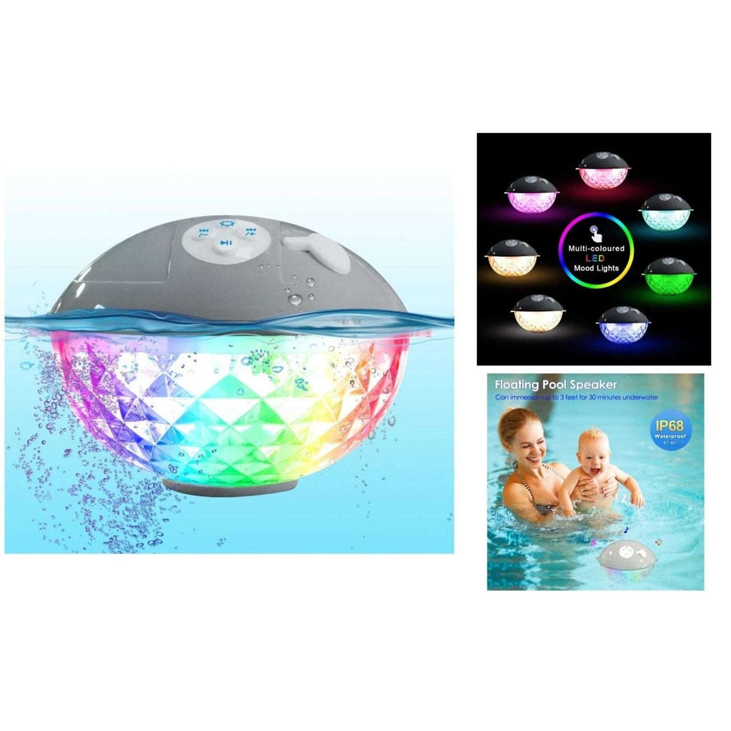 Waterproof Floating Bluetooth Pool Speaker with Colorful Underwater LED Lights