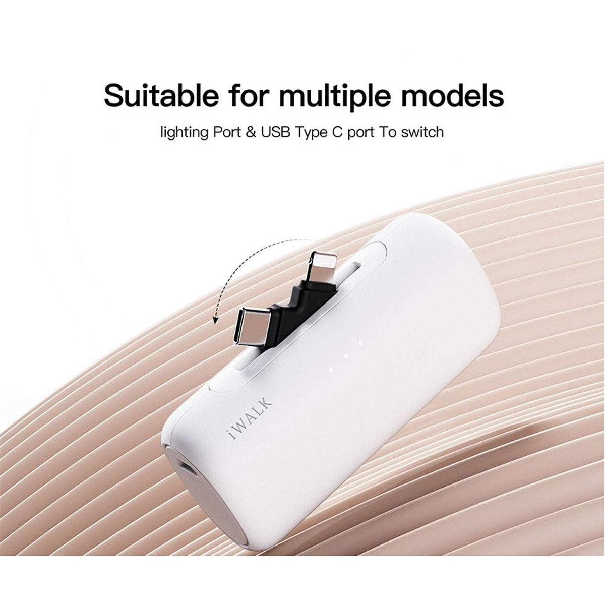 iWalk LinkPod 5000mAh Power Bank for iPhone16/15/14/13/12/11 Ser. Samsung S25/24