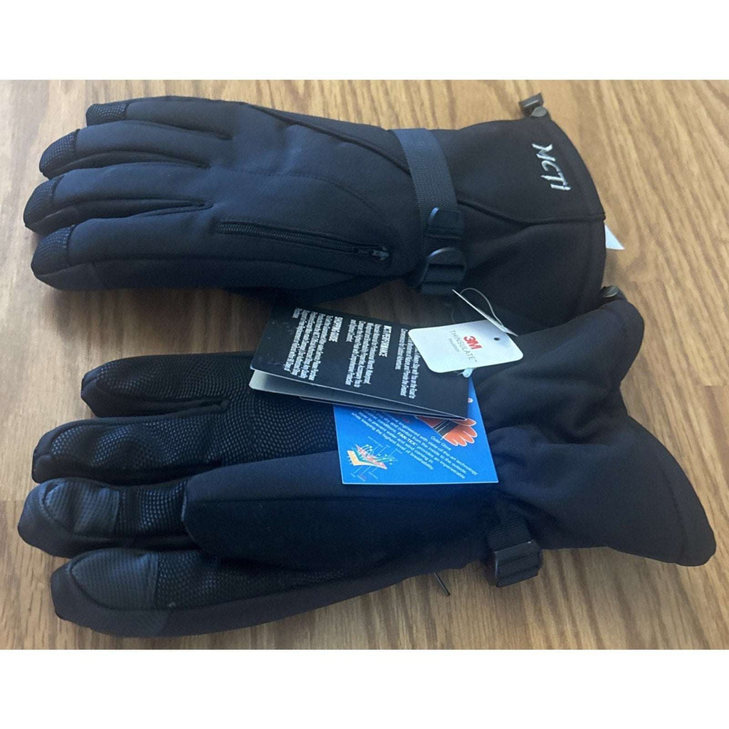 MCTi Waterproof Mens Ski Gloves Winter Warm 3M Thinsulate Snowboard Large Black