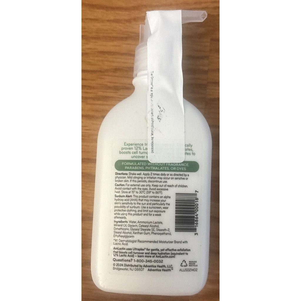 AmLactin Daily Nourish 12% Lactid Acid Exfoliating Lotion Dry Skin to Rough Skin