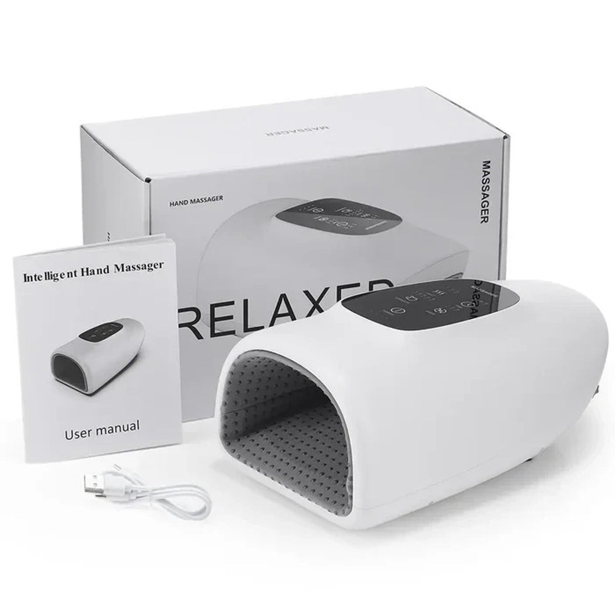 Cordless Electric Hand Massager Heat, Palm Acupoint Compression Arthritis Carpal