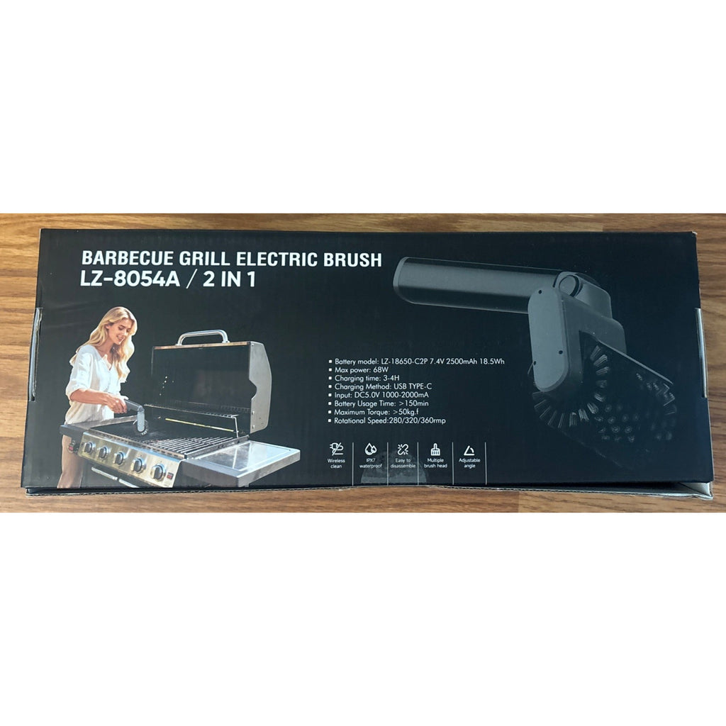 Electric Grill Brush Cordless Rechargeable 3 Speed 7.4V Power Steel BBQ Cleaner
