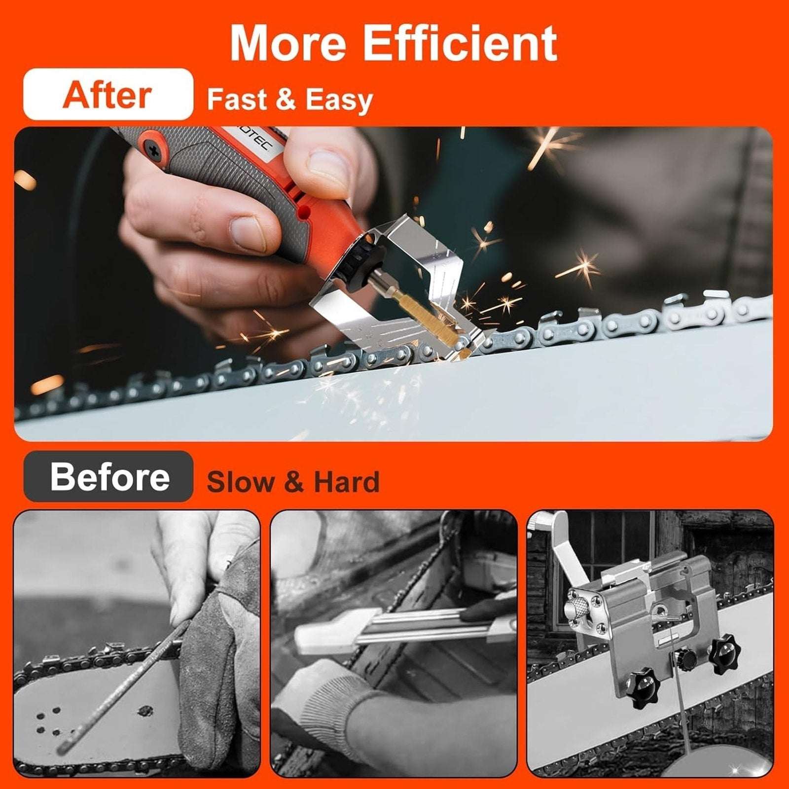 Electric Chainsaw Sharpener Tool Kit w Titanium-Plated Diamond Bit 8000-30000RPM
