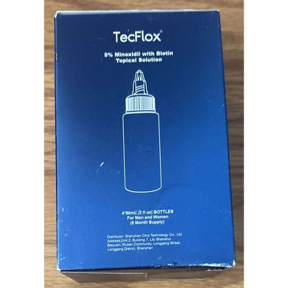 TecFlox 5% Minoxidil w/Biotin Hair Regrowth Treatment Men & Women 8-Month Supply