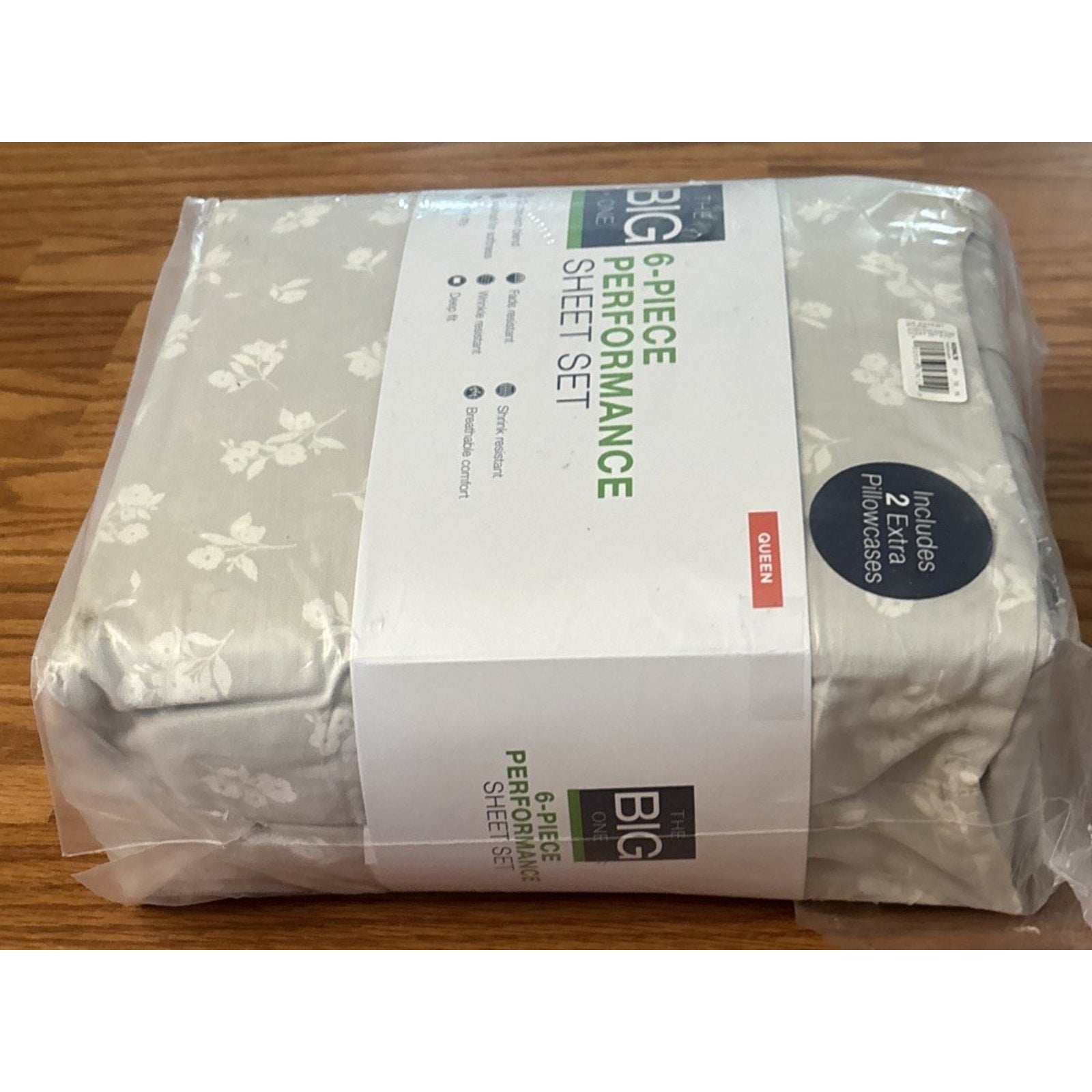 THE BIG ONE Performance Brushed Cotton Deep Fit 6PC Sheet Set Floral Queen