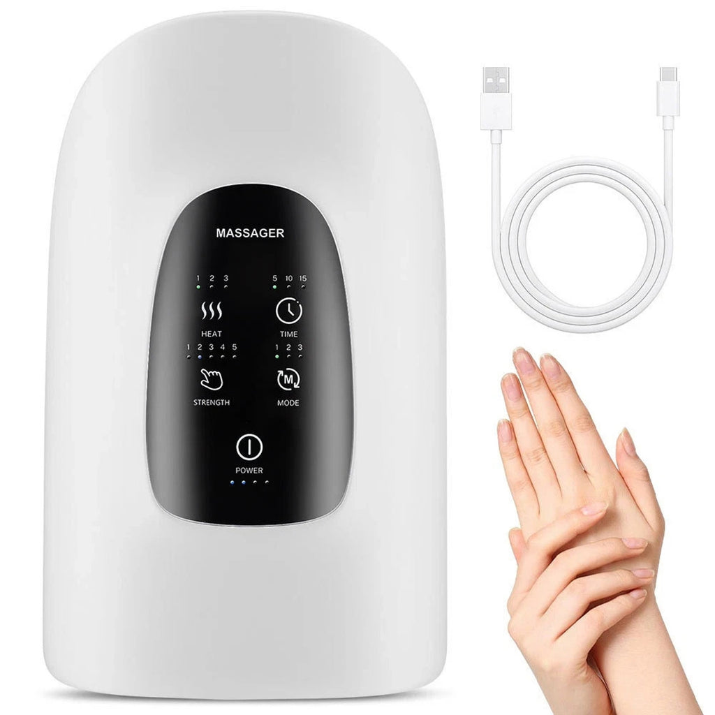 Cordless Electric Hand Massager Heat, Palm Acupoint Compression Arthritis Carpal