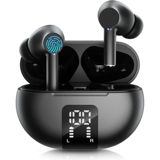 Carego Y42 Pro Black True Wireless Stereo Ear Buds Bluetooth Headphones LED Disp