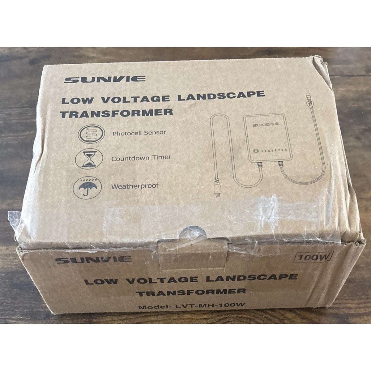 SUNVIE 100W Low Voltage Landscape Transformer Outdoor Lights Timer Photocell