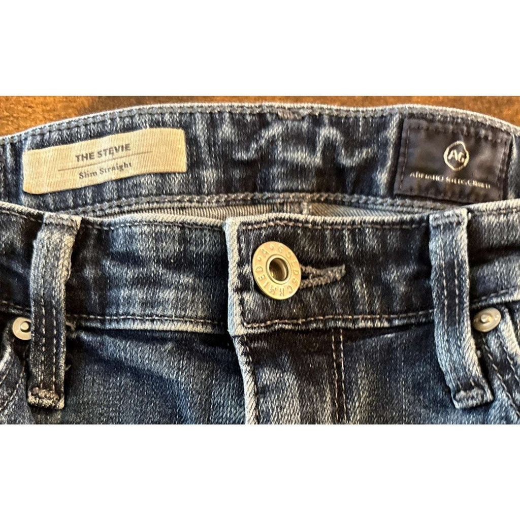 AG Adriano Goldschmied The Stevie Slim Straight Medium Blue Jeans Size 26