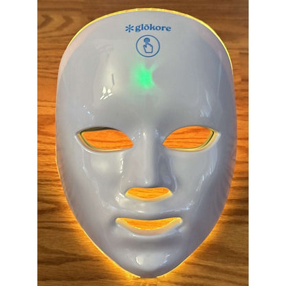 Glokore 7-in-1 LED Wireless Light Therapy Face Mask Device White Open Box New