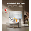 CleanFlip 3.5L Wireless Cat Water Fountain - No Filters, Wastewater Separation