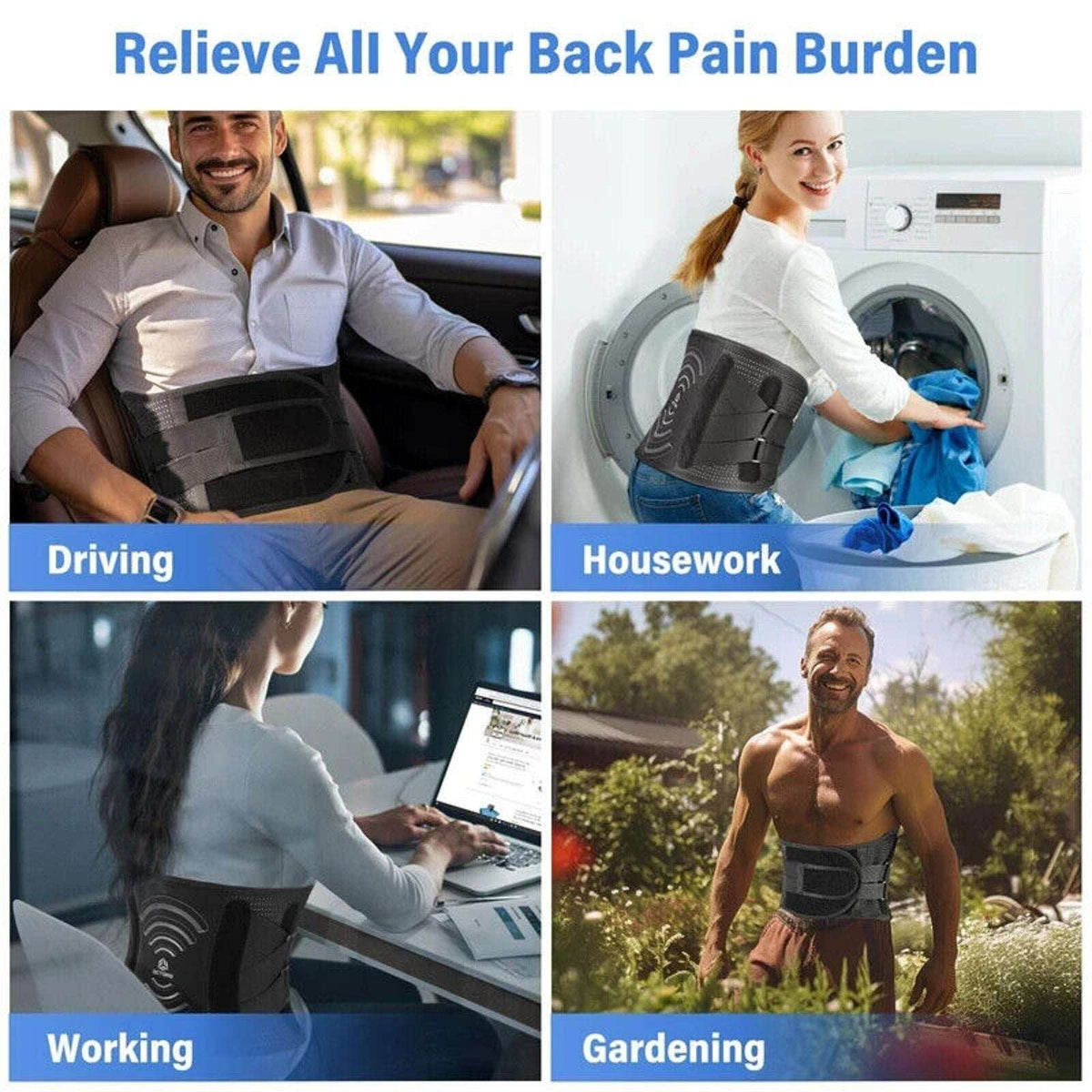 Brace for Lower Back Pain Relief, Lumbar Support w/ Hot & Cold Therapy Pocket