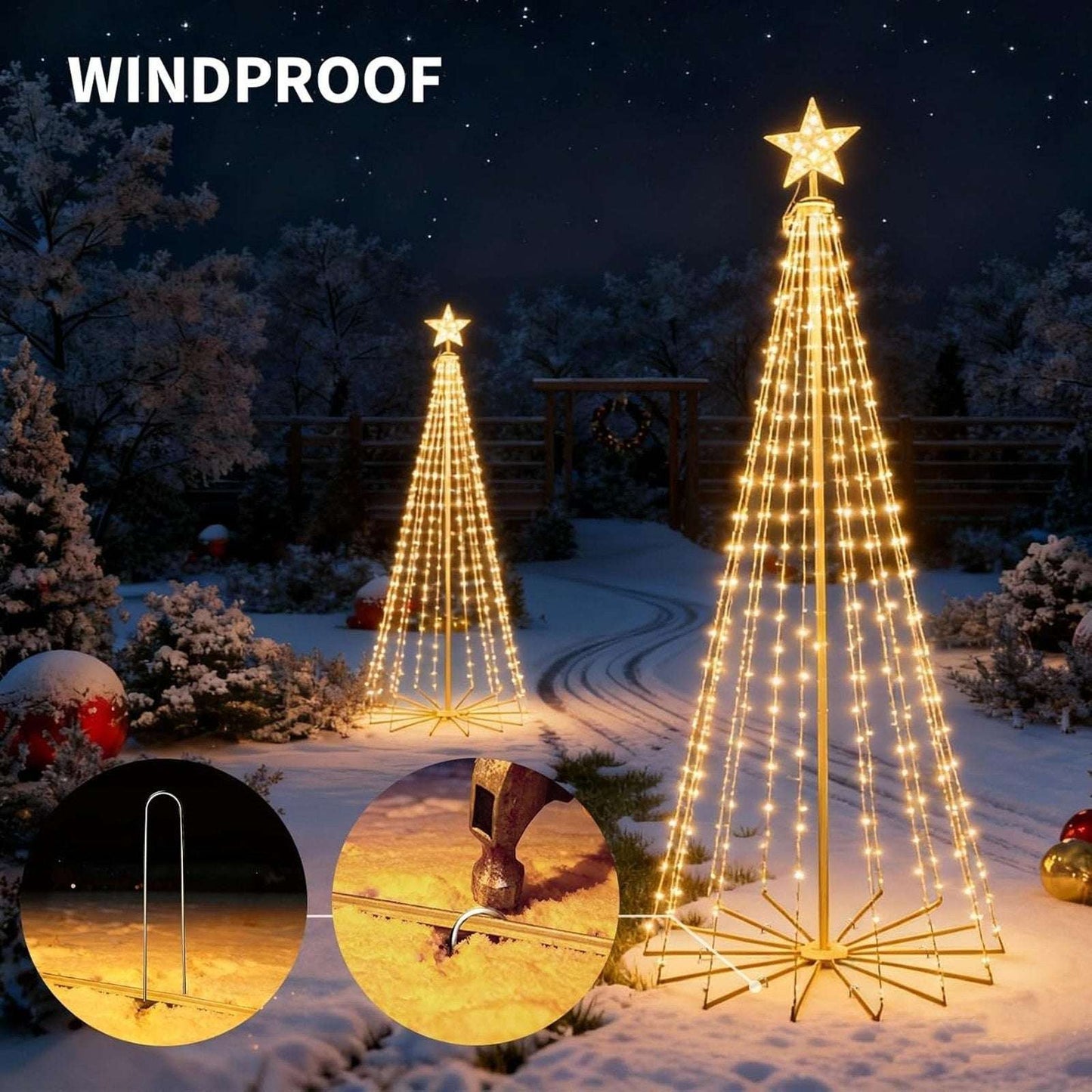 8' Smart 340 LED Christmas Tree App Control RGB Lighted Cone Music Sync DIY IP65