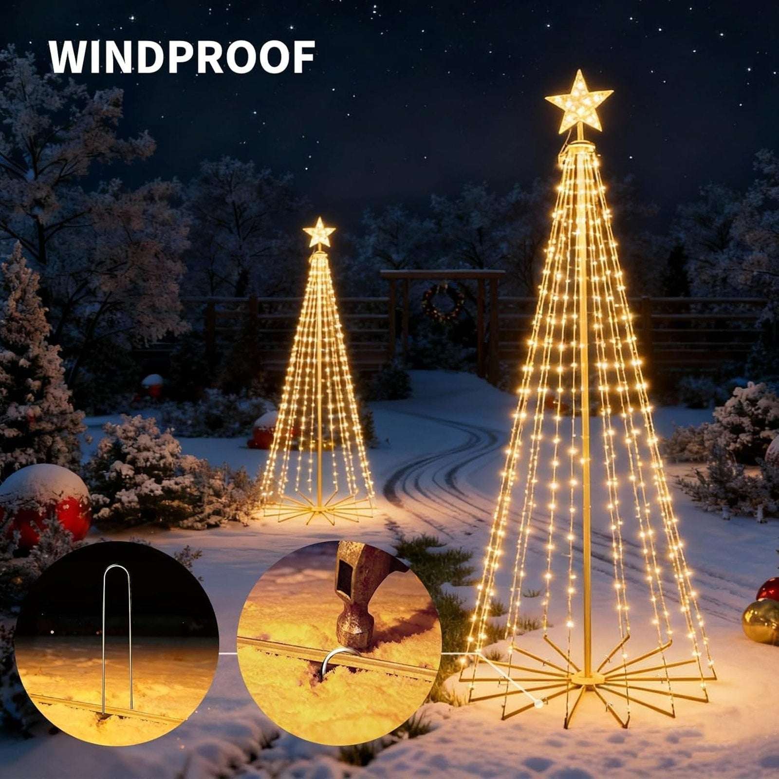 8' Smart 340 LED Christmas Tree App Control RGB Lighted Cone Music Sync DIY IP65
