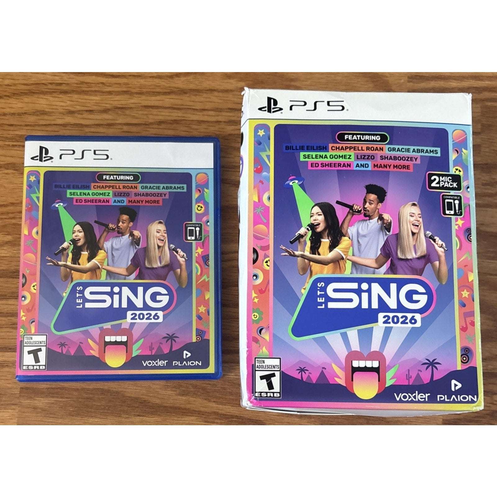 PS5 Lets Sing 2026 + 2 Mics for Playstation 5 Video Game - New Open Box Bundle
