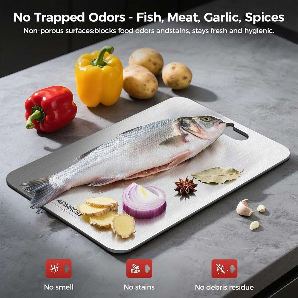 APMRQIB 3-Pack 100% Pure Titanium Cutting Boards Double Sided Dishwasher Safe