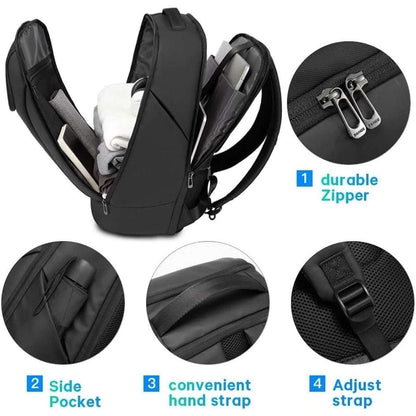 BANGE Business Commute Backpack Black fits 15.6” Laptop, Waterproof, Travel Pack