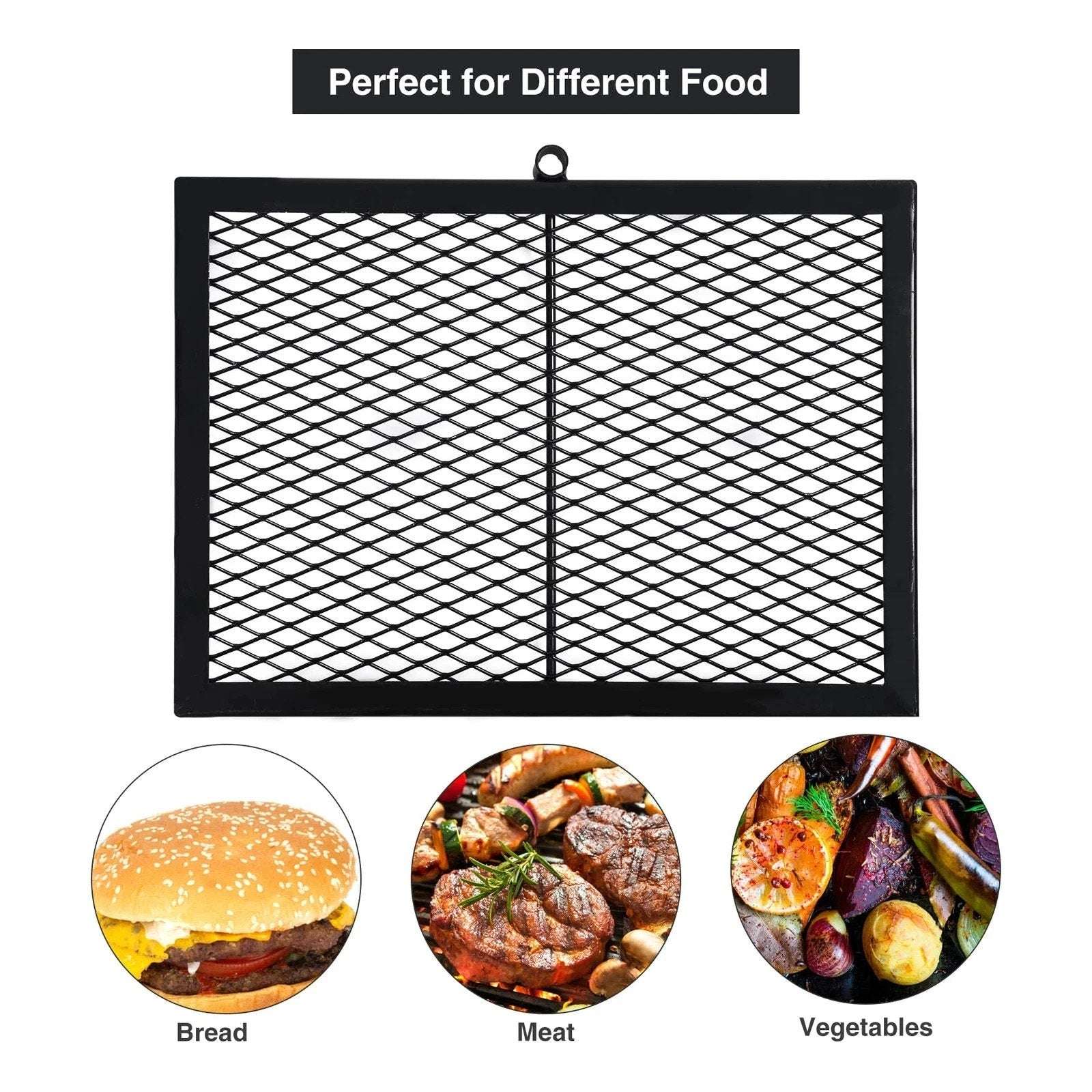 Swivel Campfire Grill Grate, Adjustable Heavy Duty Steel Open Fire 12.6"x16.7"