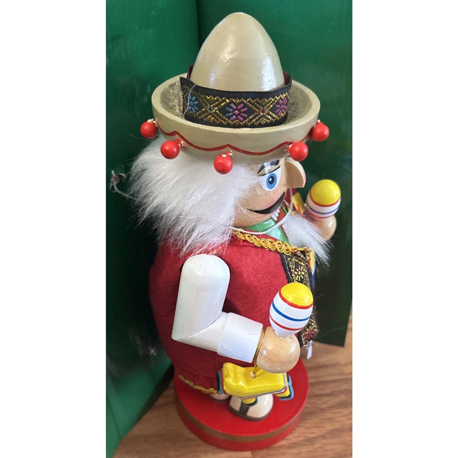 Kurt Adler Chubby Mexican Wooden Nutcracker Christmas Handcrafted 10.25 Inch