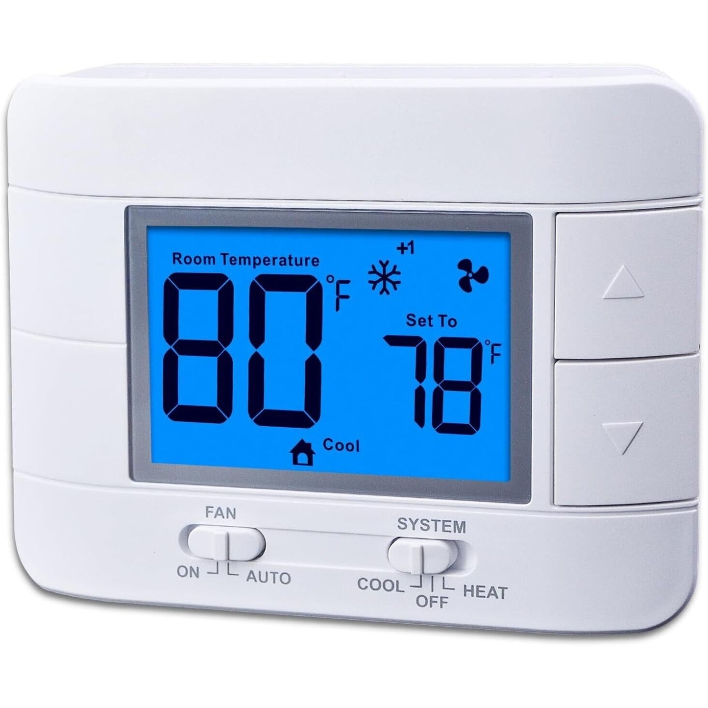 Mroinge Digital LCD Non Programmable Thermostat for Home - 2 Heat / 2 Cool M711