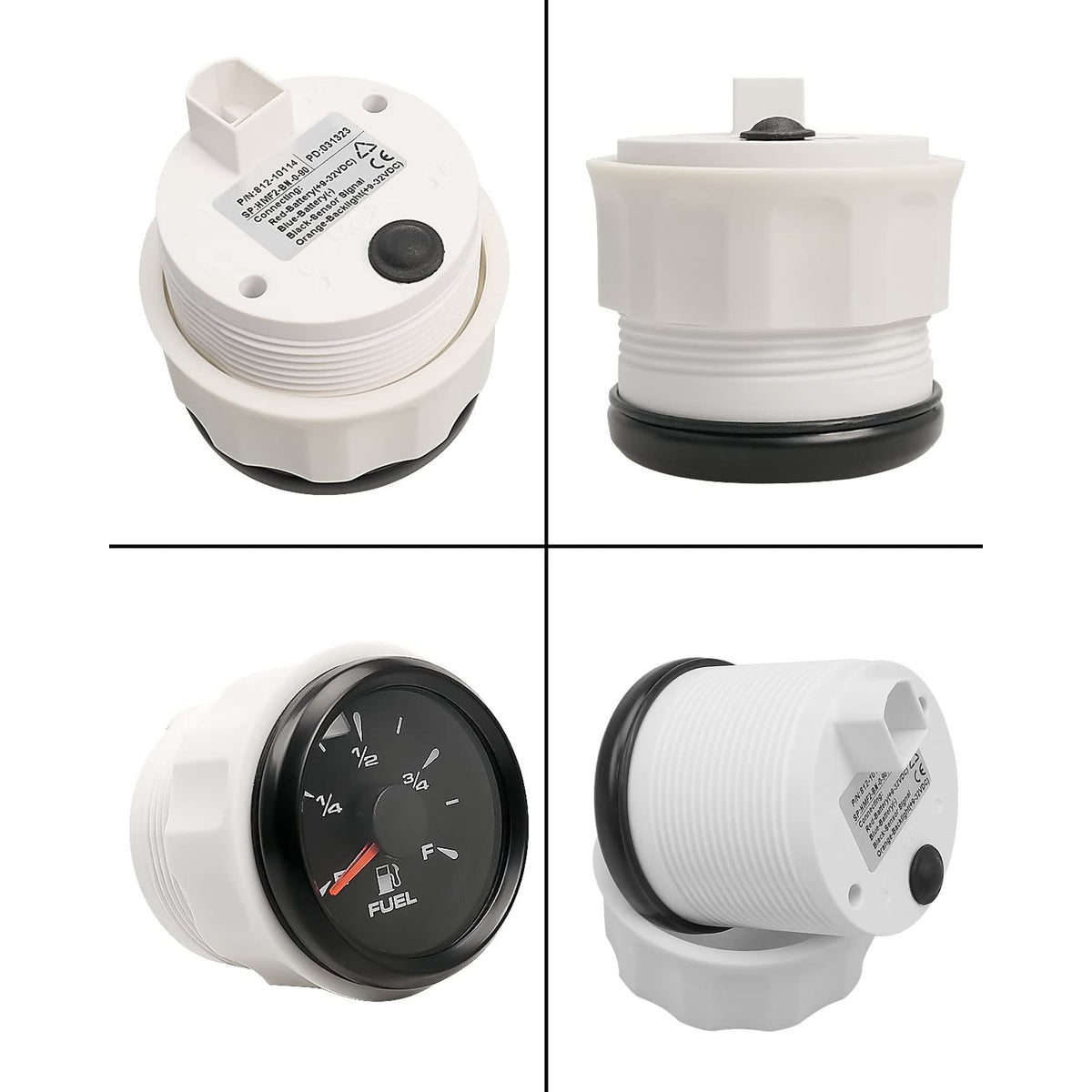 0-90 ohm Fuel Gauge 2" 52mm 8 Color Backlit Boat Fuel Level Gauge Marine Car RV