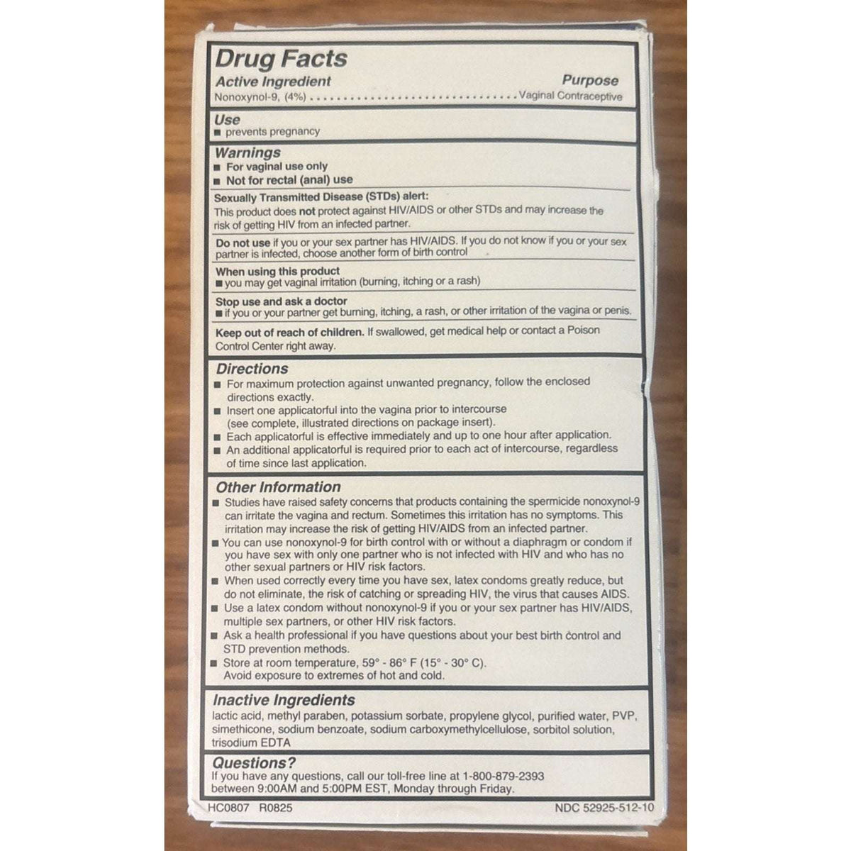 VCF Vaginal Contraceptive Gel Pre-Filled Applicators Hormone Free 10 Ct 2 Pack