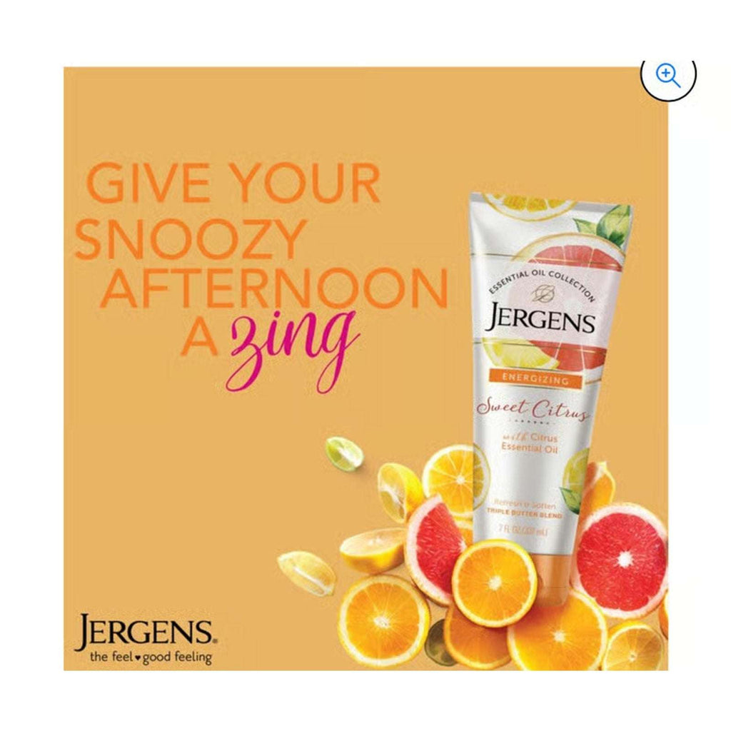Jergens Energizing Sweet Citrus Body Butter Body Lotion, Moisturizer, 7 fl oz