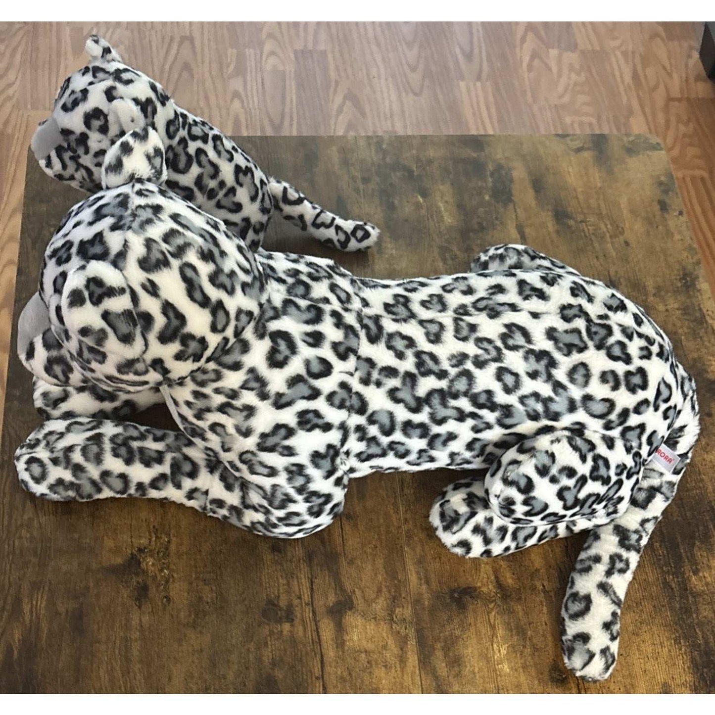 Aurora Super Flopsie Jumbo Snow Leopard 28" & Her Cub 12" Stuffed Animal Plush