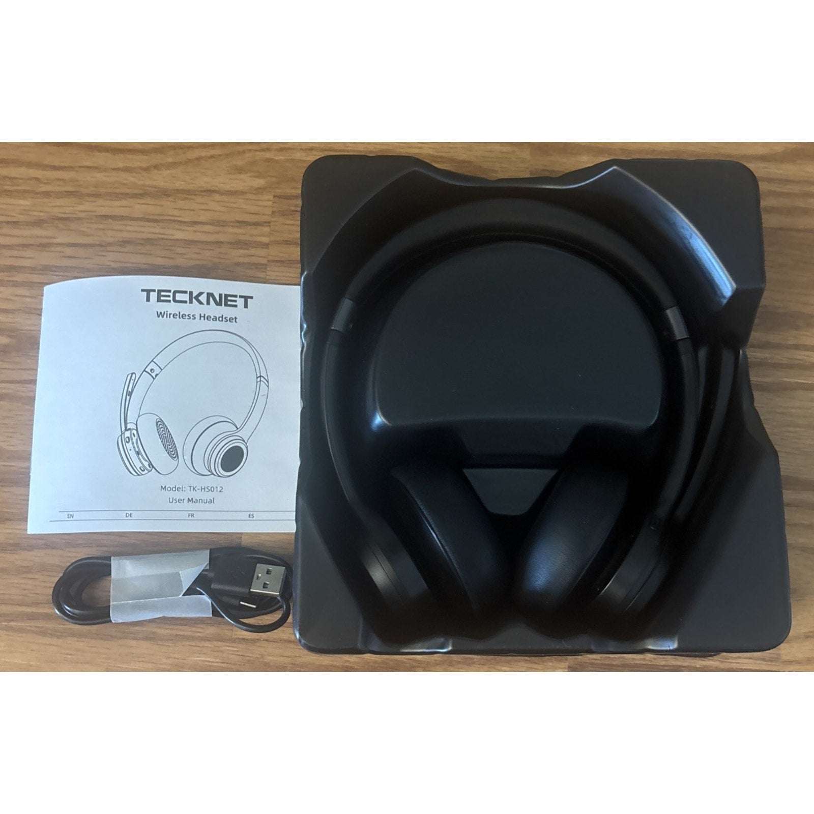 TECKNET Wireless Rechargeable Bluetooth Headset w/ Noise Cancellation TK-HS012