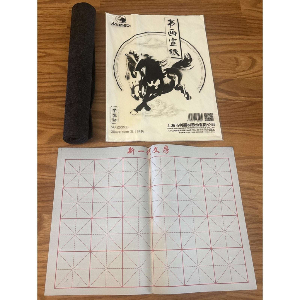 Chinese Calligraphy Set Japanese Kanji Art Beginners Sumi Brushes Ink Stone Case