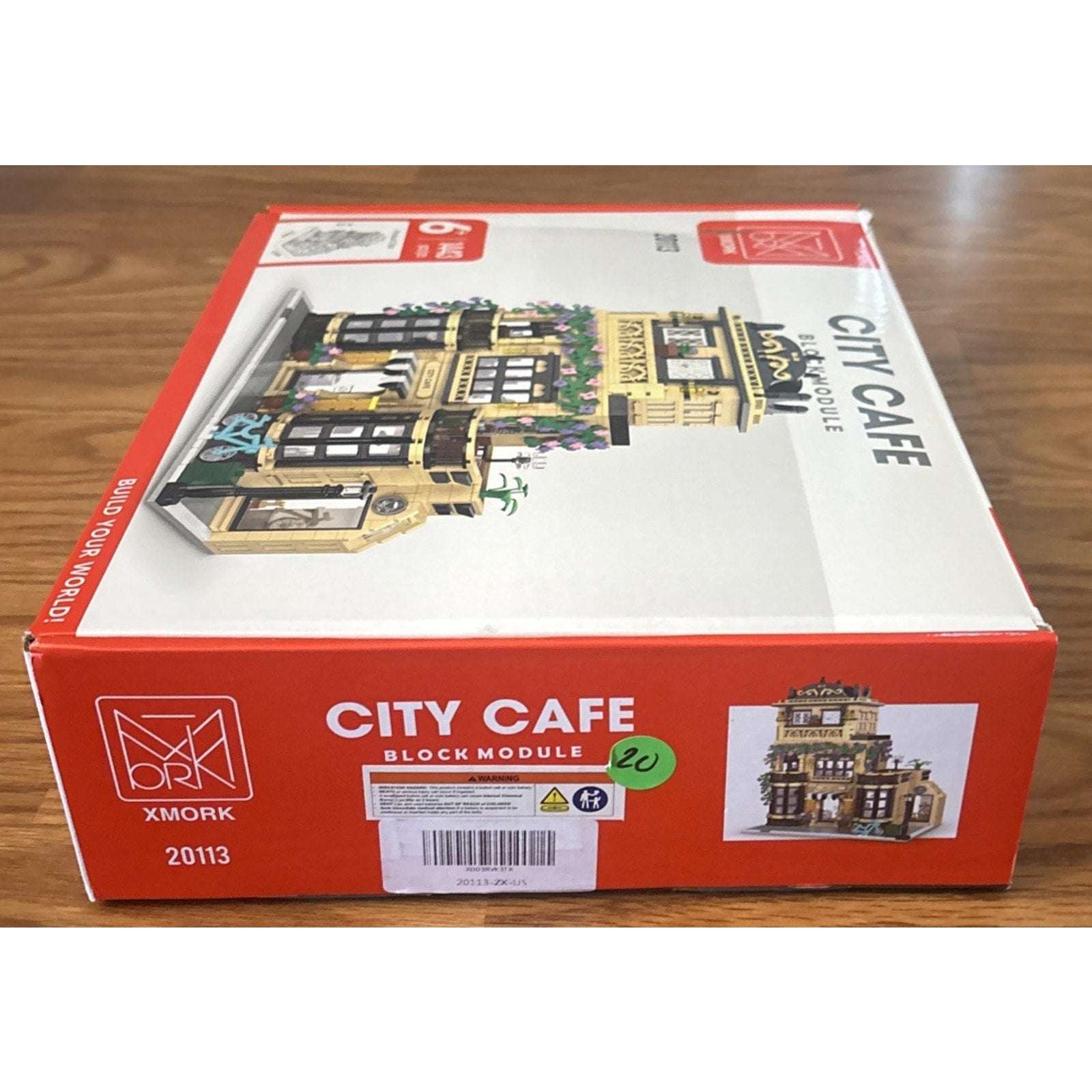 20113 City Café Building Blocks Set with Lights, 3 Levels XMORK 1443PC City Cafe
