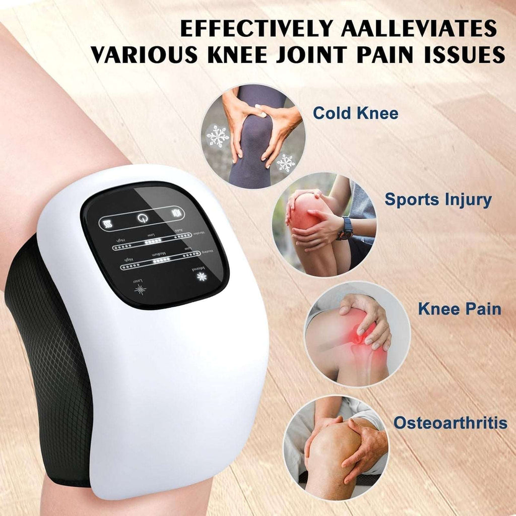 Wireless Smart Knee Vibrating Massager with Heat, Laser & Infrared Light Therapy