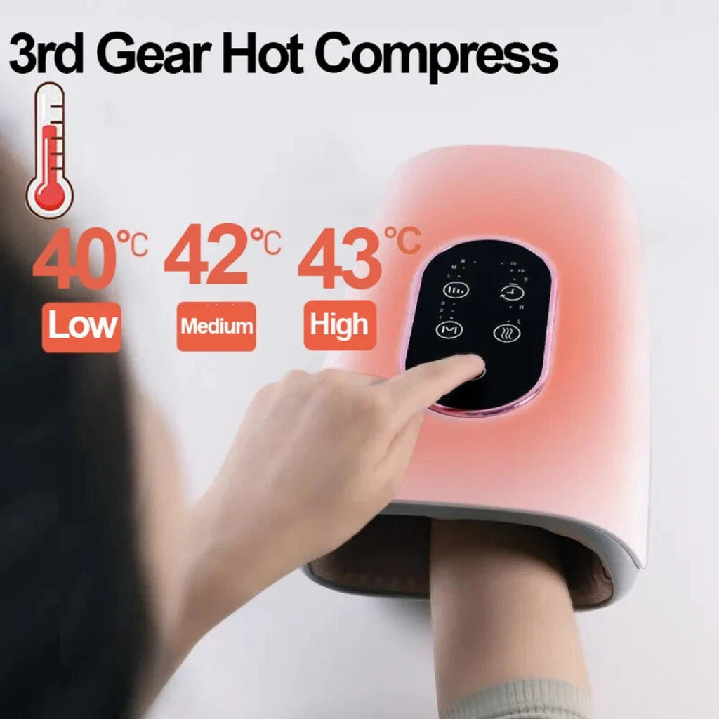 Cordless Electric Hand Massager Heat, Palm Acupoint Compression Arthritis Carpal