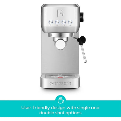 CASABREWS 3700 Essential Espresso Machine 20 Bar Stainless Steel w Steam Frother