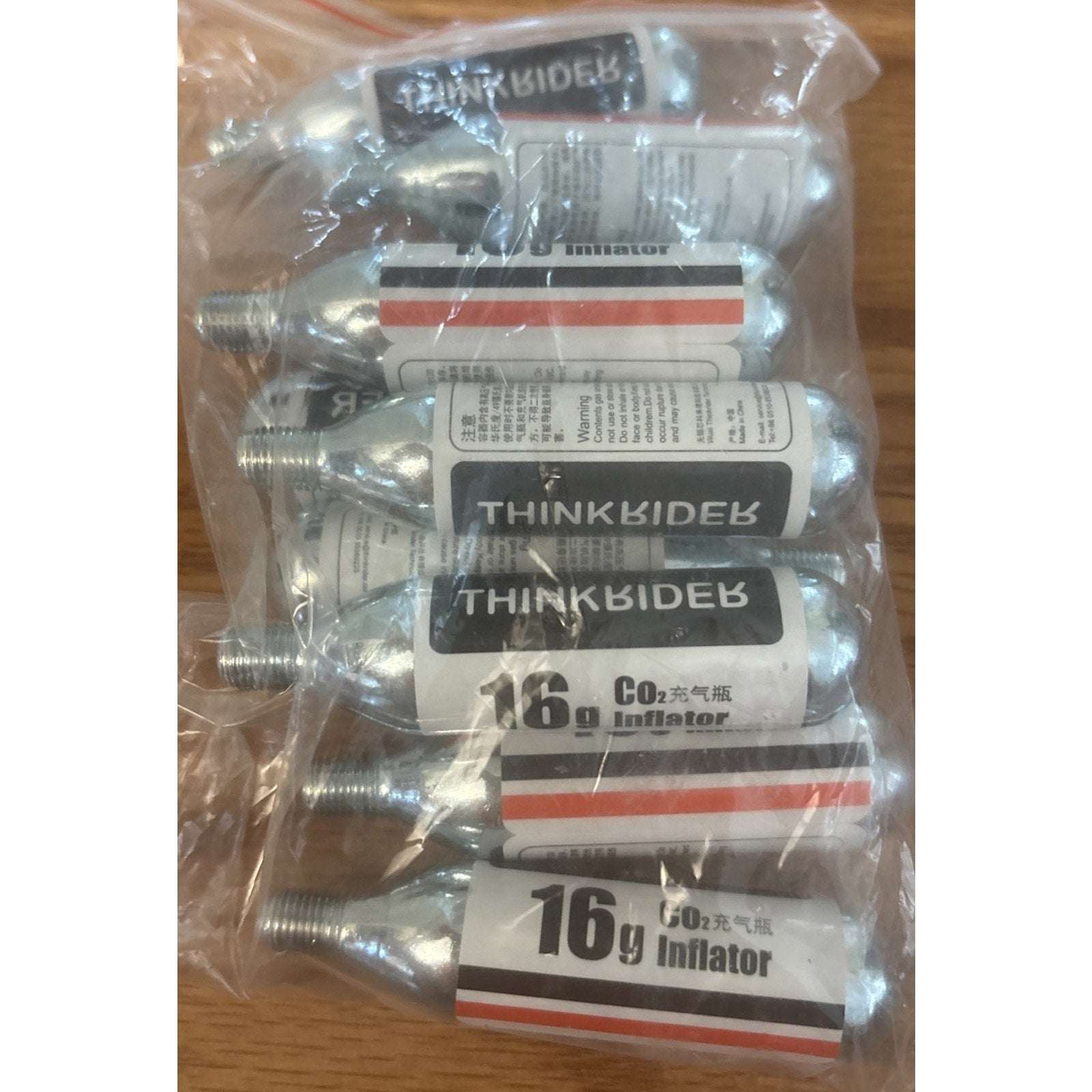 ThinkRider 10PC 16g Threaded CO2 Cartridges + Bike Tire Inflator Schrader/Presta