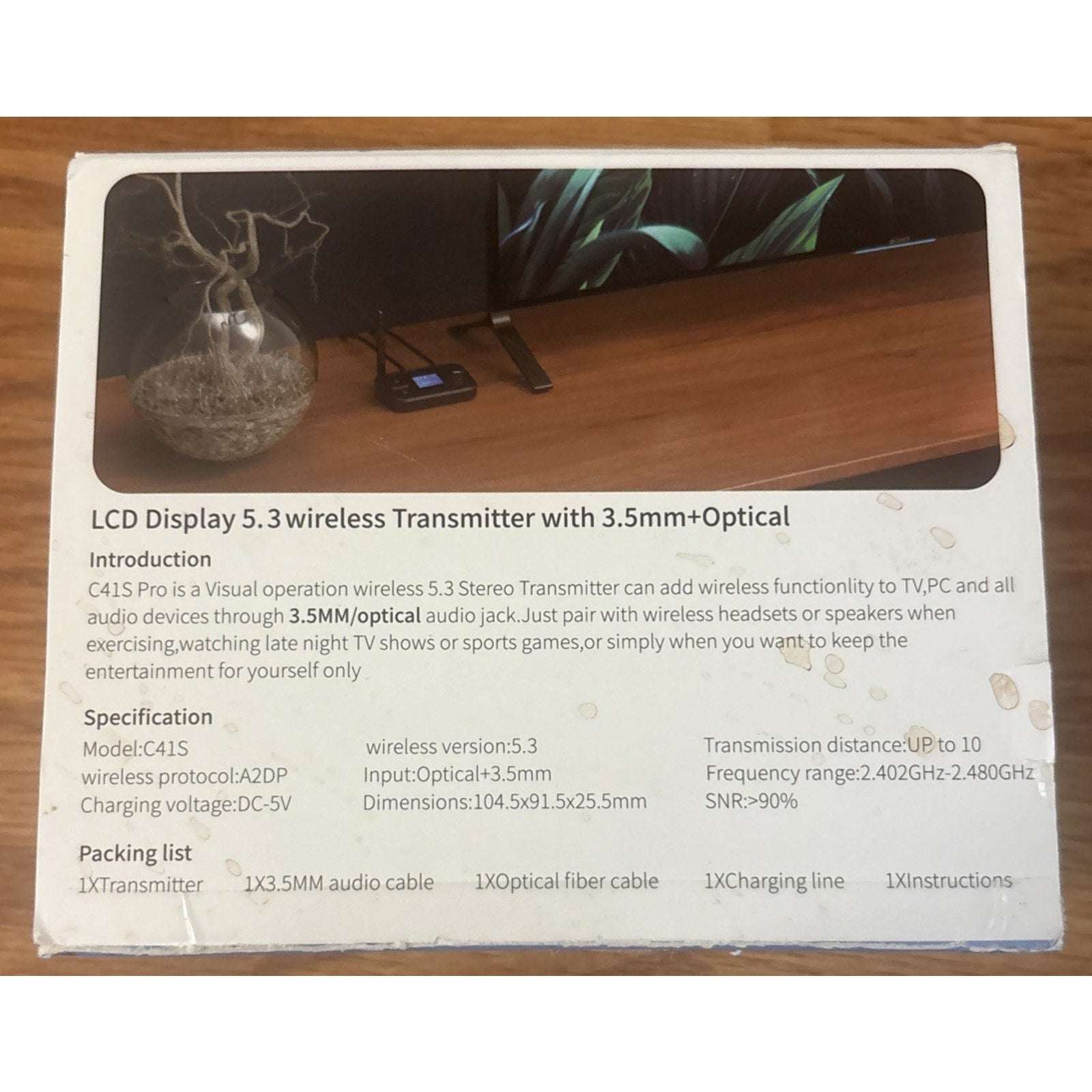 Bluetooth 5.3 Transmitter Receiver For TV Home Stereo Long Range Audio Adapter