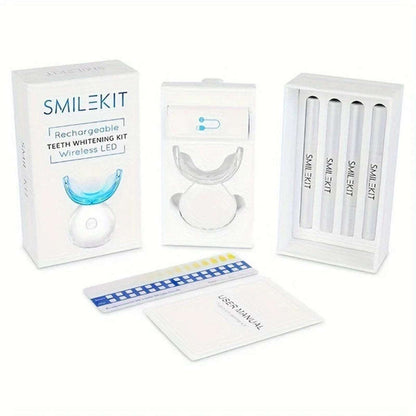 Smile Kit Rechargeable Teeth Whitening Kit At Home Wireless Led Light New Sealed